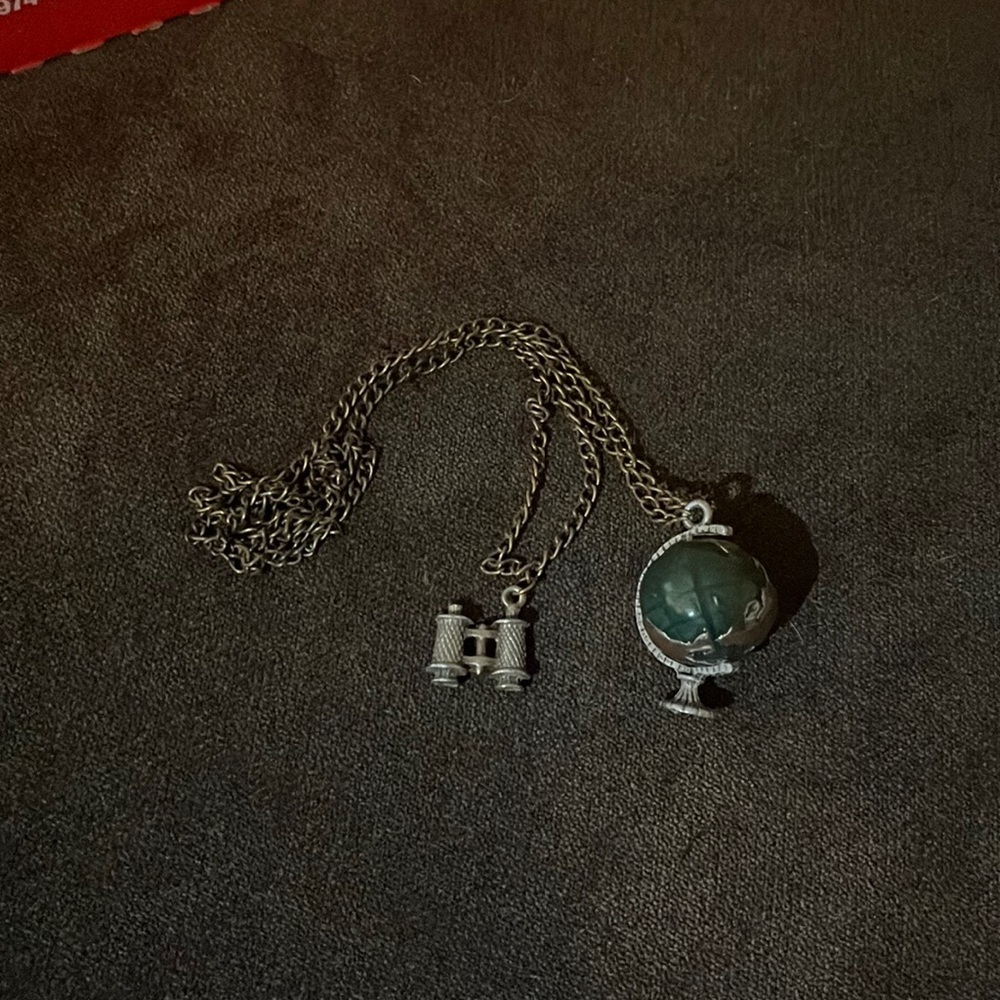 Cute Globe w/ Binoculars Necklace